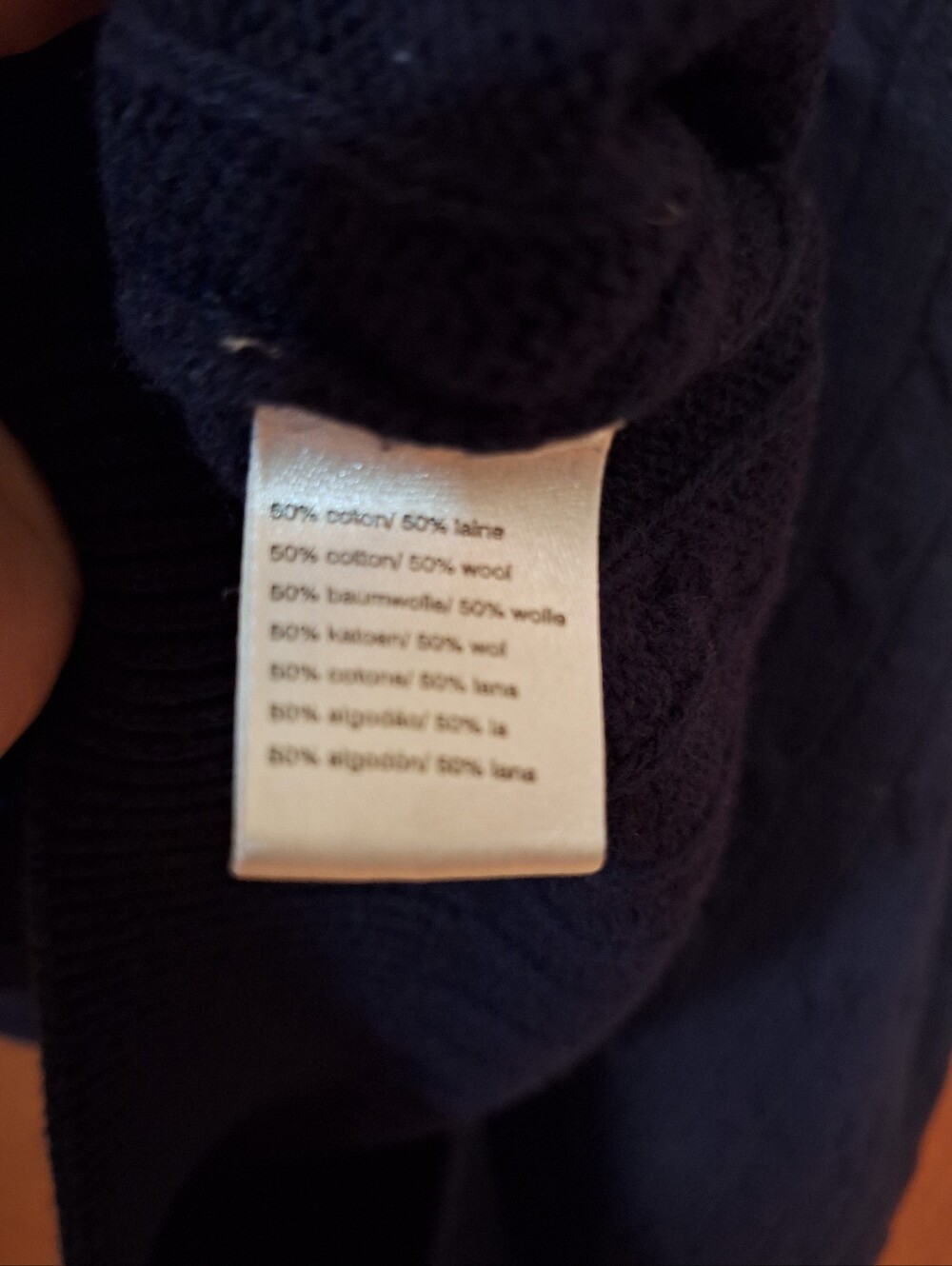 Lacoste Wool Blend Pullover Alligator Knit Sweater Navy Blue size 6 or Men's XL - Picture 4 of 5